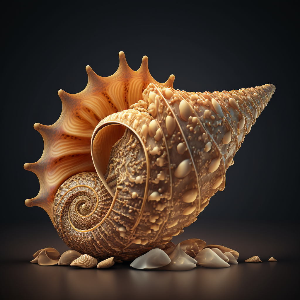 Ai artwork artwork conch Digital Art  digital illustration ILLUSTRATION  midjourney mollusk Ocean sea shells
