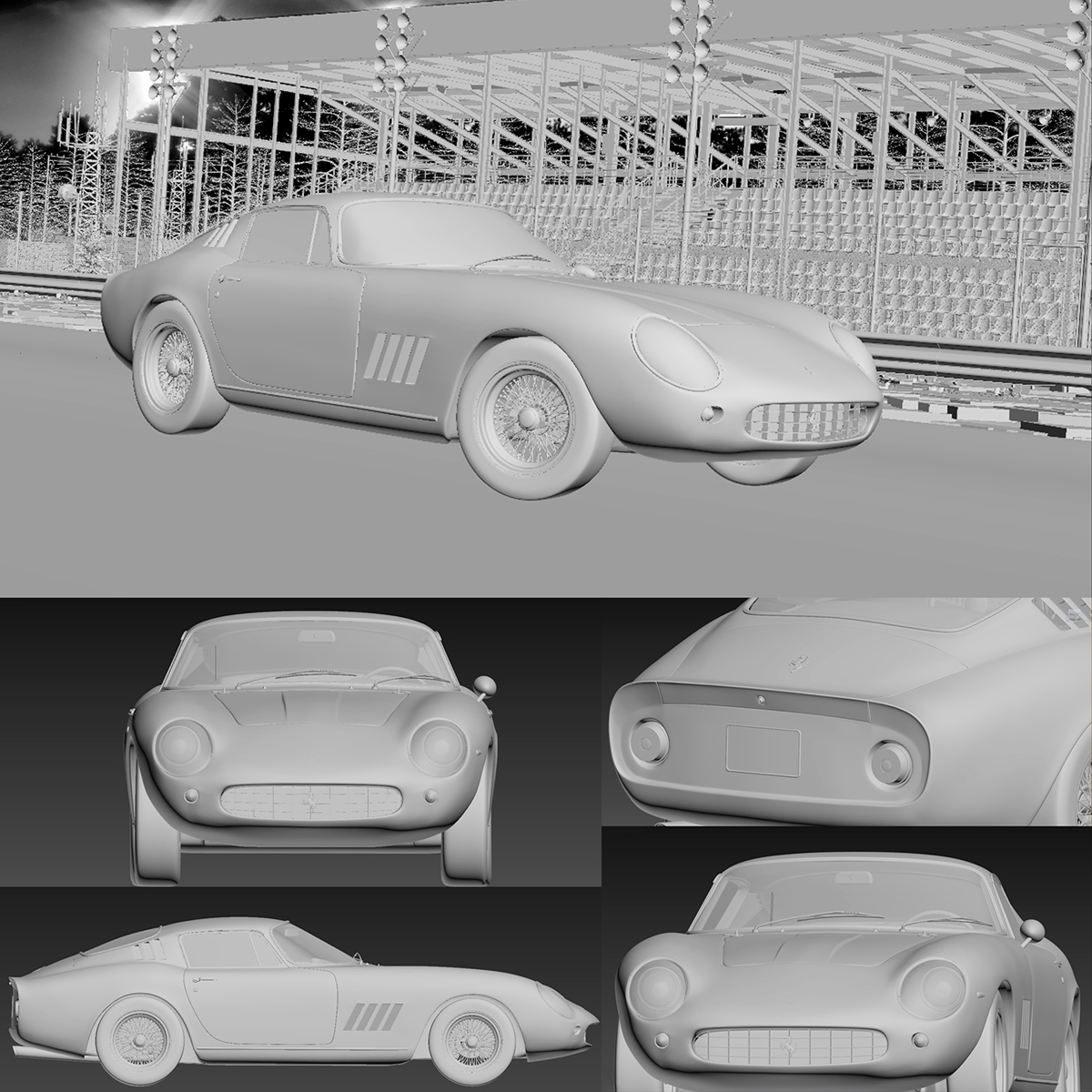 3ds max photoshop 3D Cars vray FERRARI CGI