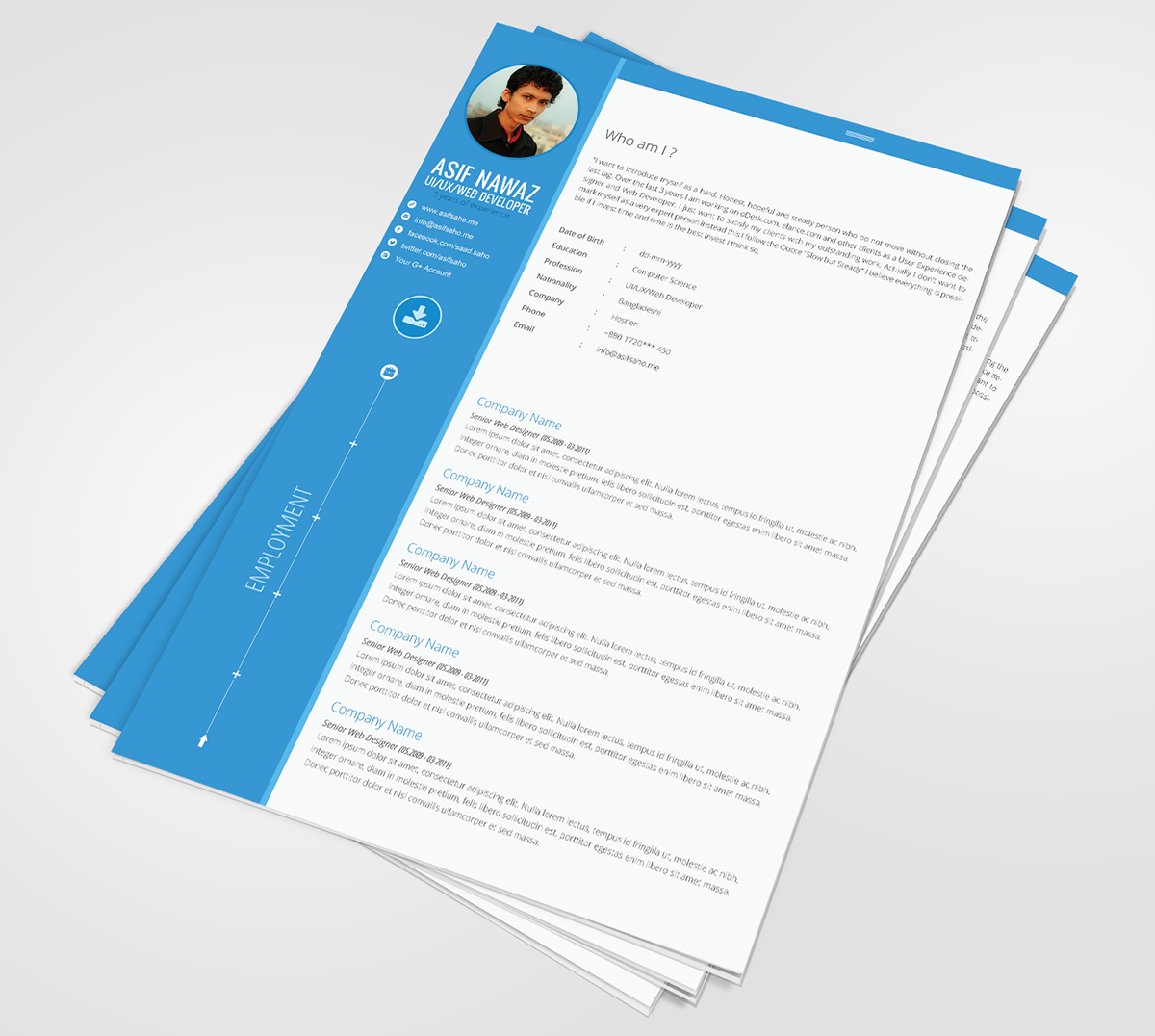 Profile Page Metro Profile CV creative CV creative profile conceptual cv resume template Modern Resume Creative Resume