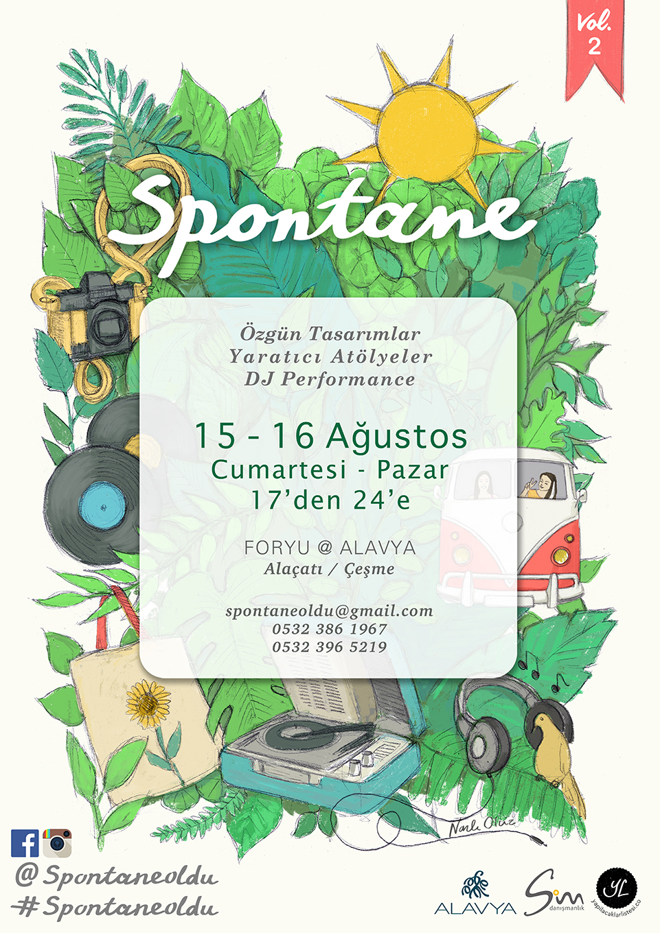 spontane izmir tasarım Event Print Media poster postcard logo handwriting type font Nature natural summer plants