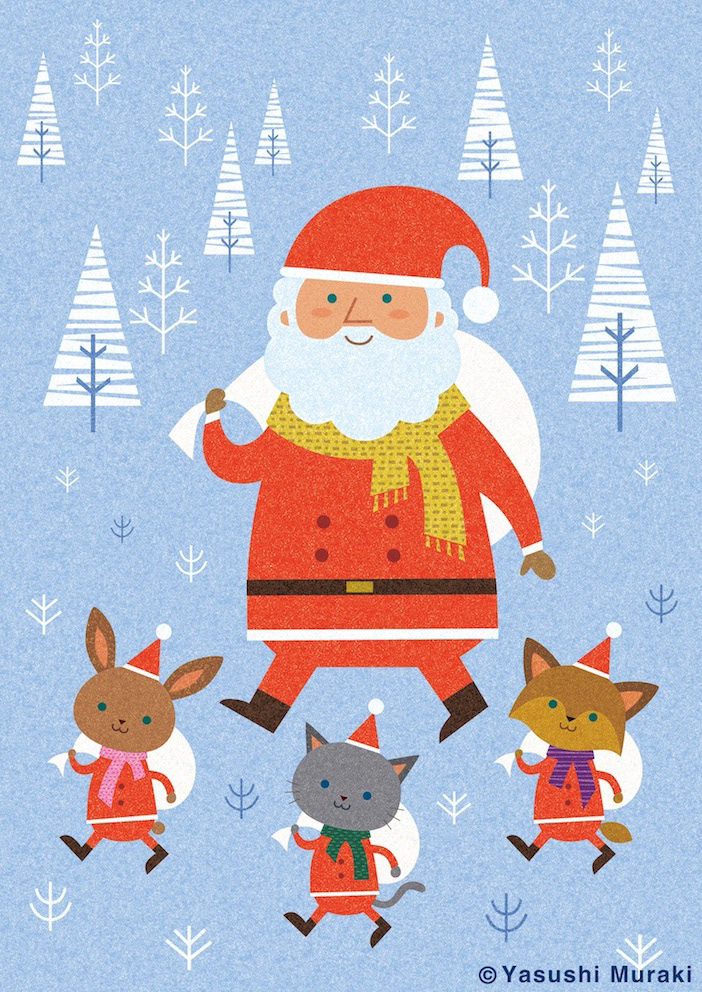 Santa Claus Picture book animal Cat Christmas xmas SantaClaus christmas card クリスマス サンタクロース