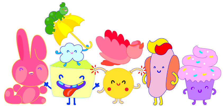 kawaii Emoji japanese colorful artist pattern happy silly