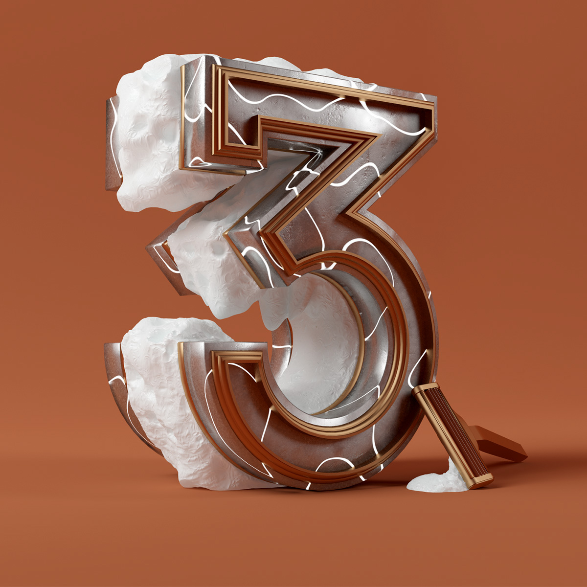 type 3dtypography 36daysoftype graphicdesign vray CGI 3D rdn font Typeface