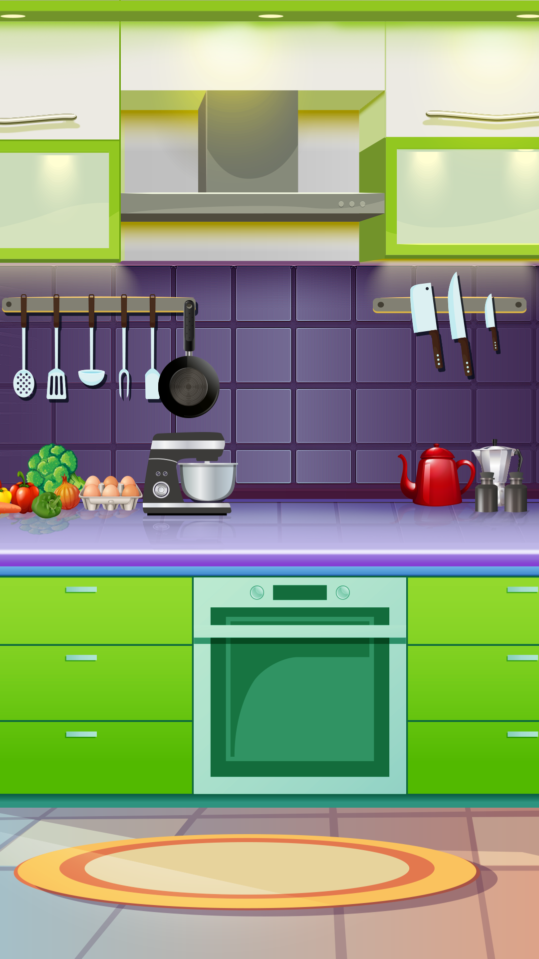 2d game art Burger Game cooking game Cooking game ui cooking recipes ui design UI Screen UI/UX