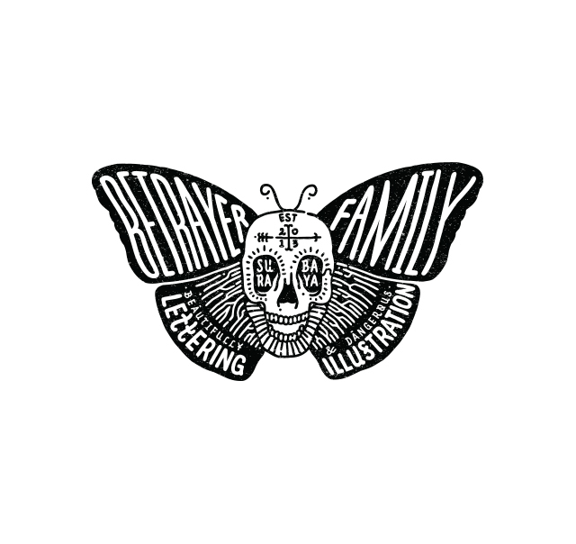 handdrawn digital bw lettering artwork type skull Bike motorcycle betrayerfamily surabaya wings vintage contemporary