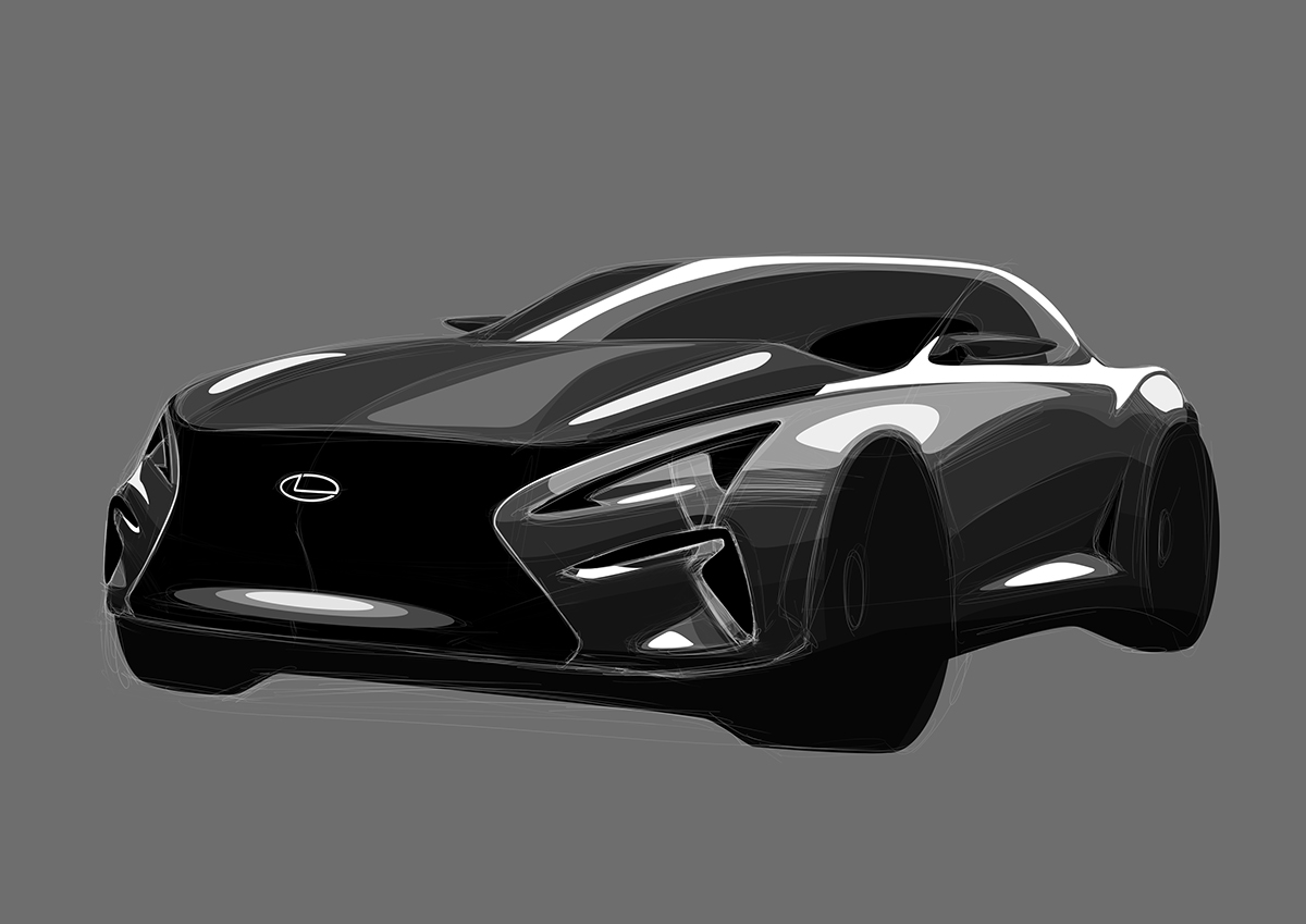 Lexus car design sketch automotive   coupe concept photoshop car design ILLUSTRATION 