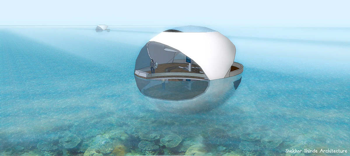 floating house  Floating architecture house on water underwater house  underwater structure underwater architecture