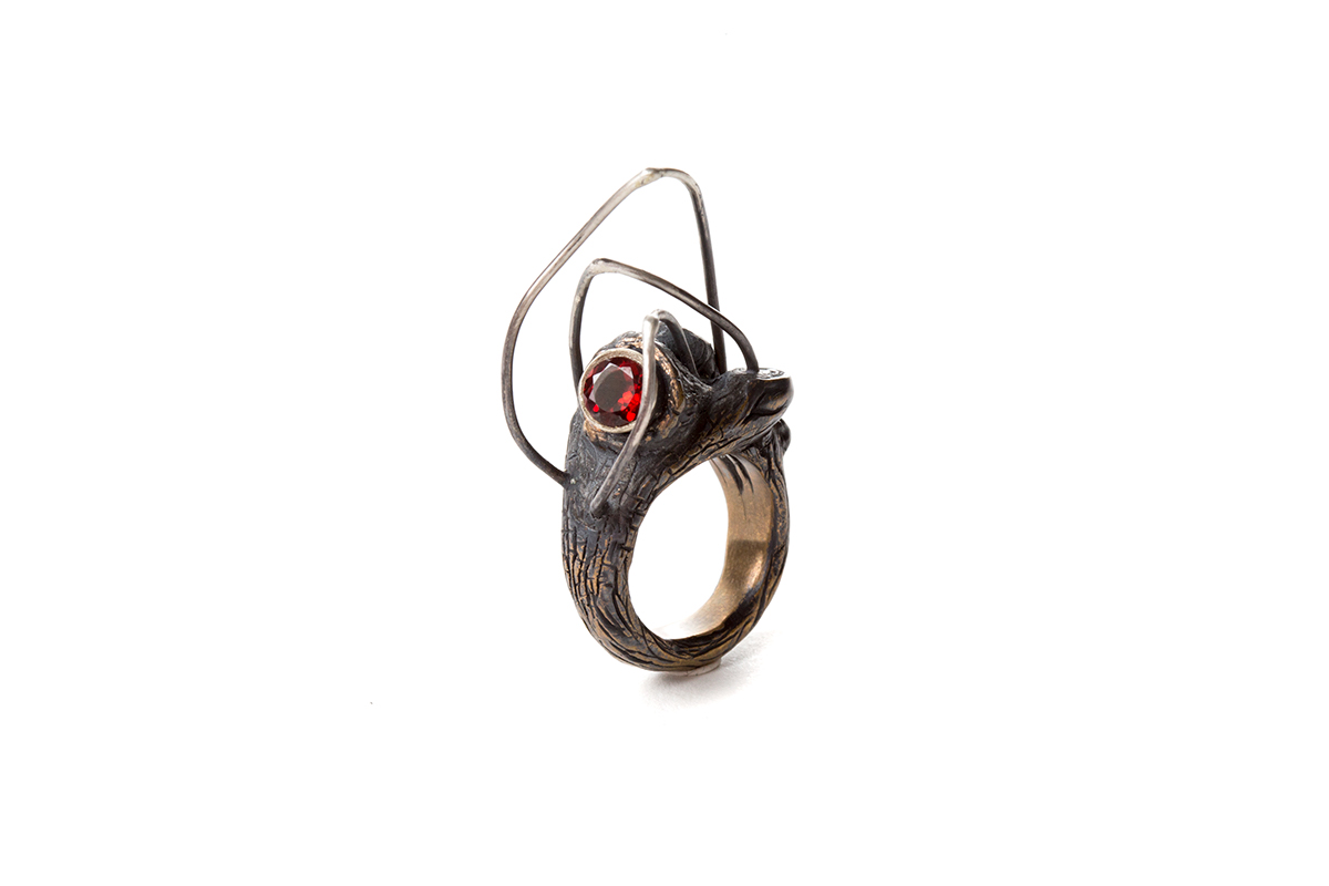 jewelry design ring casting metal silver bronze garnet Transformation fire
