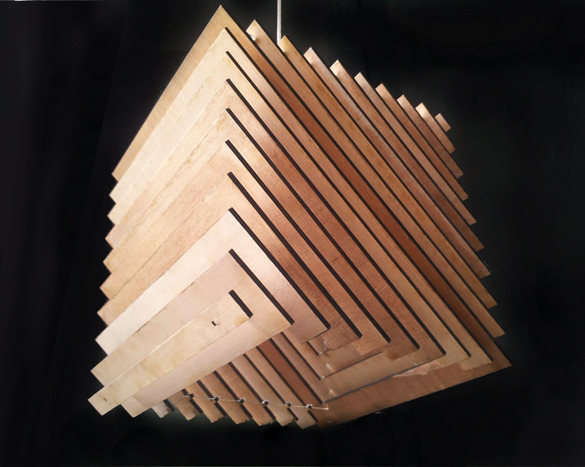 wooden lamp pendant pendant lamp laser cut Lamp wood and plexi warm light lamp plywood lamp