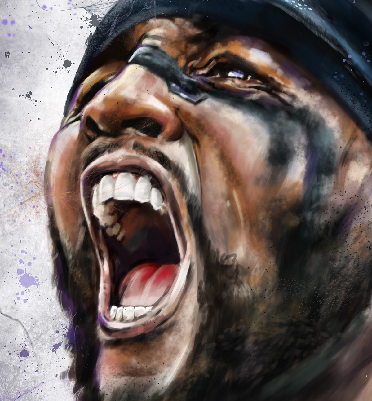 ravens Ray Lewis sports sports illustration football superbowl legend digital painting portrait