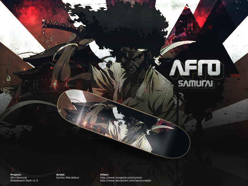photoshop skateboard customization Afro Samurai