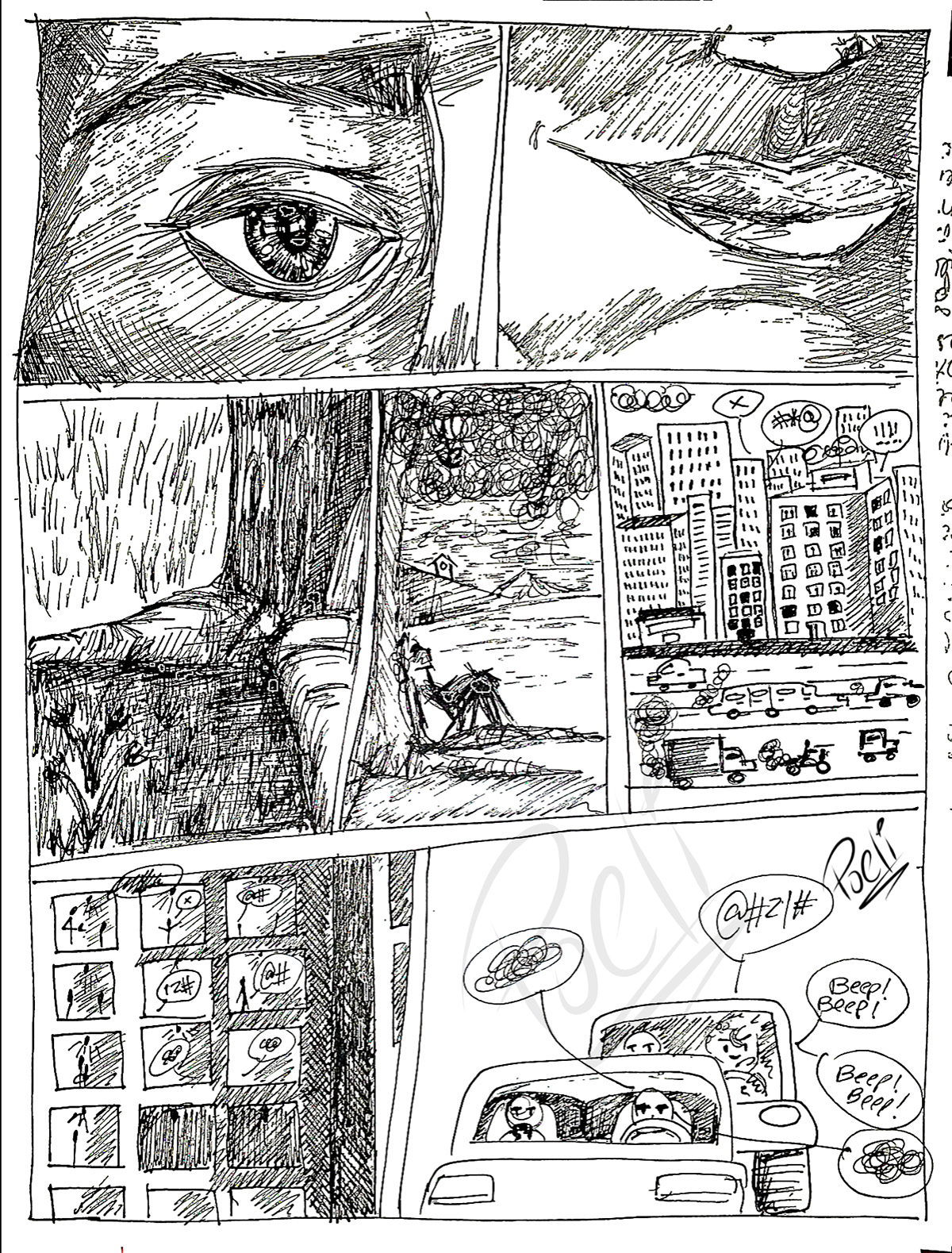 comic caricatura comics arte rapidografo lapicero sketch art comic comic secuence Rapidograh secuence secuencia de comic