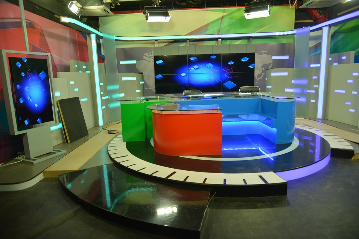 Set' Main news set Design Set Interior news room Neo Tv news News show