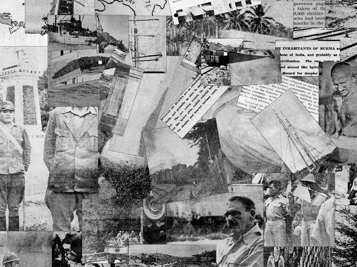 art collage geometric news newspaper old paper pattern War