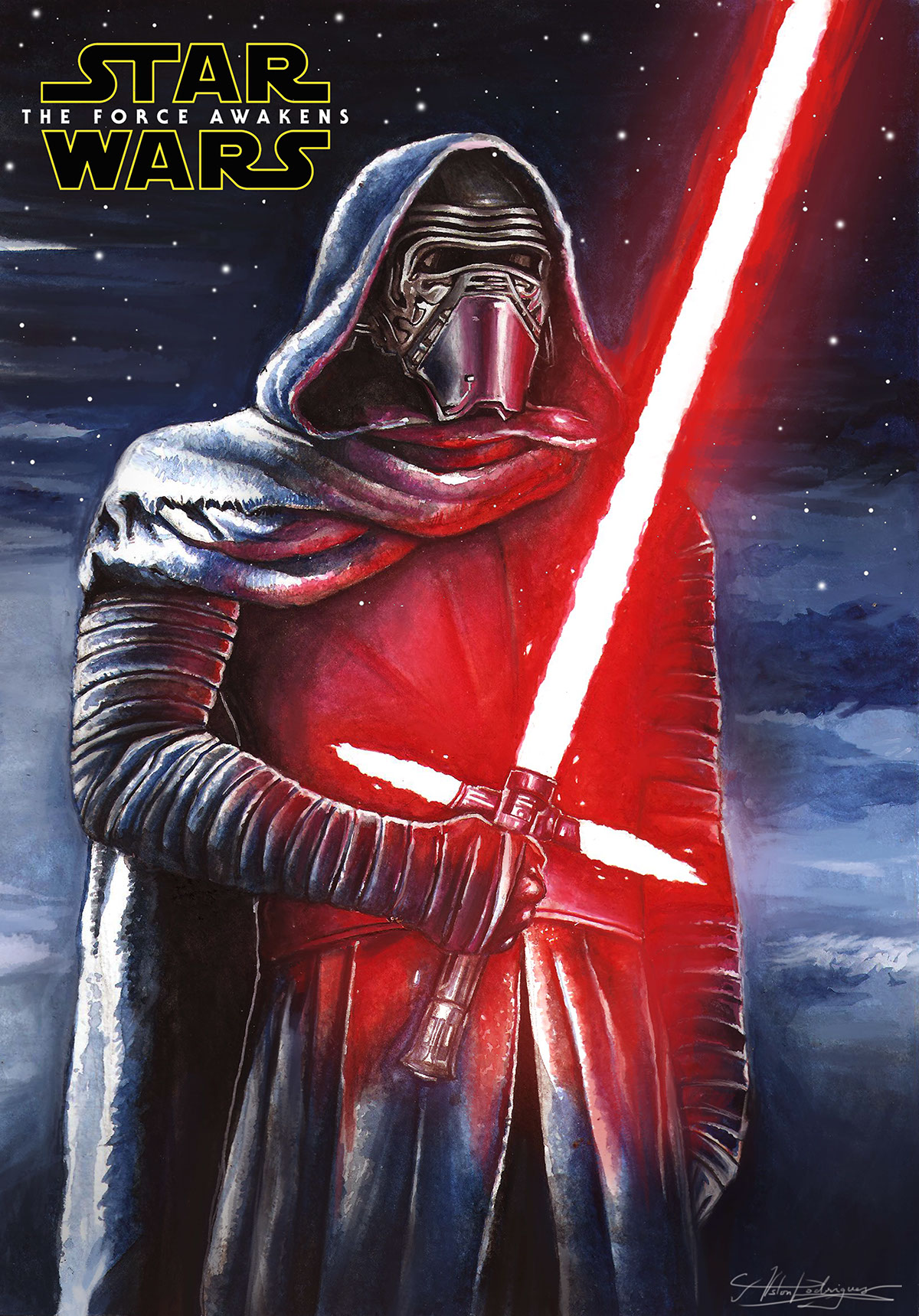 Star Wars Force Awakens Kylo Ren Movie Poster Art Print 91x61 cm