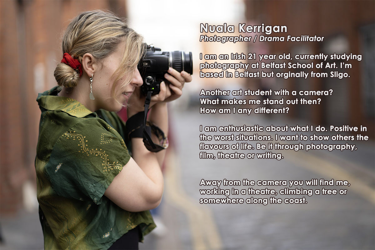 CV portfolio photographer Photography  woman portrait Student work Belfast Ireland irish