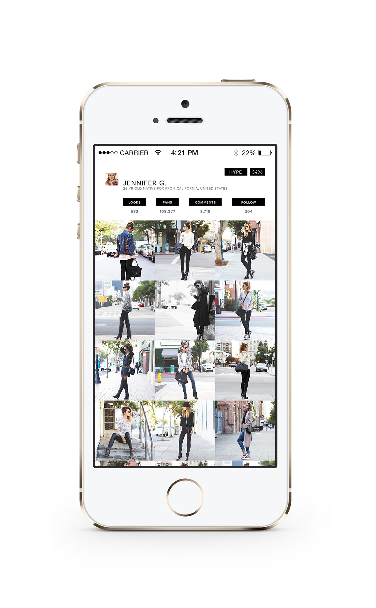 Lookbook app iphone black White sexy Clothing apparel gold 5s Mockup Style