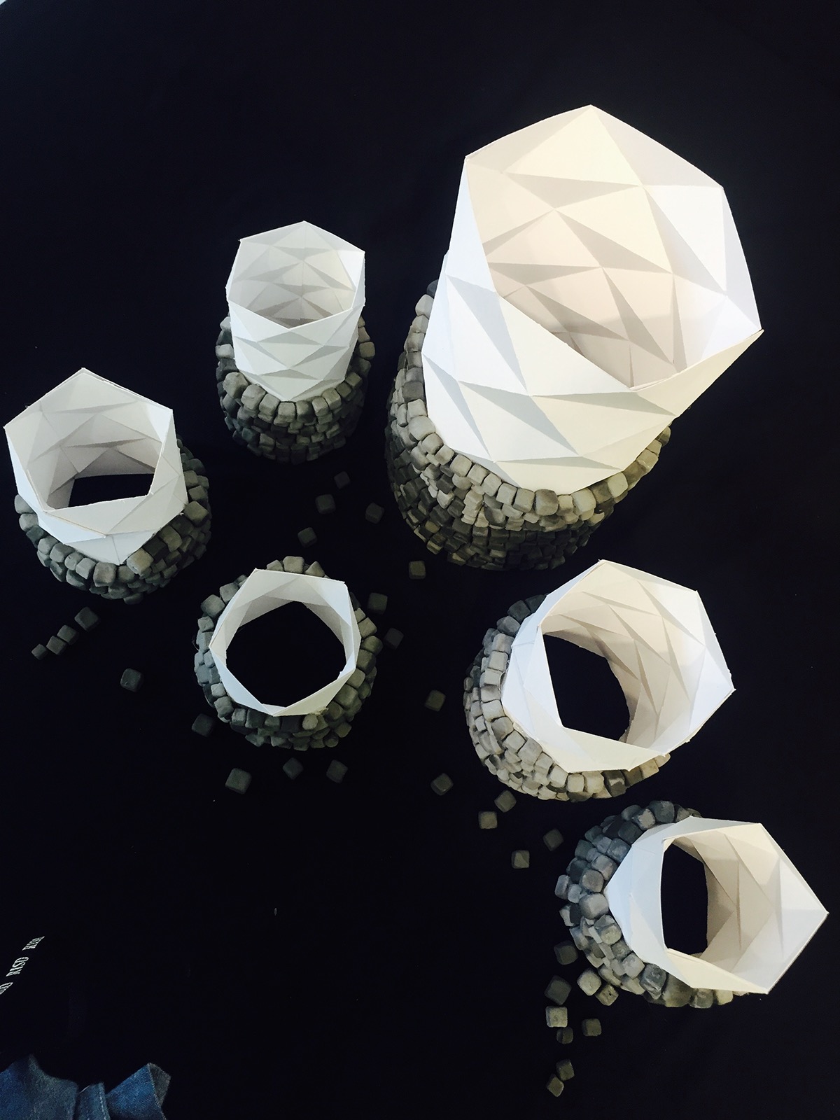 Spring 2015 risd Spatial Dynamics foundation studies cladin Paperfolding sculpture