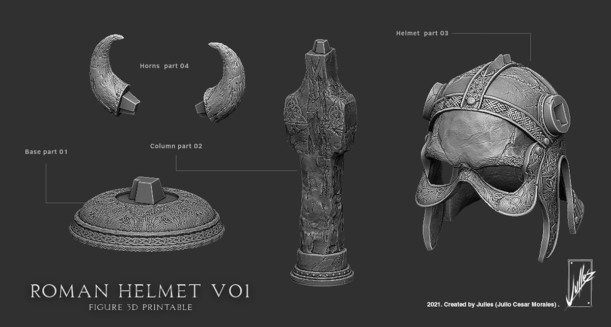 3D 3dprint Celtic cpllection Helmet metal printable resin royal stl