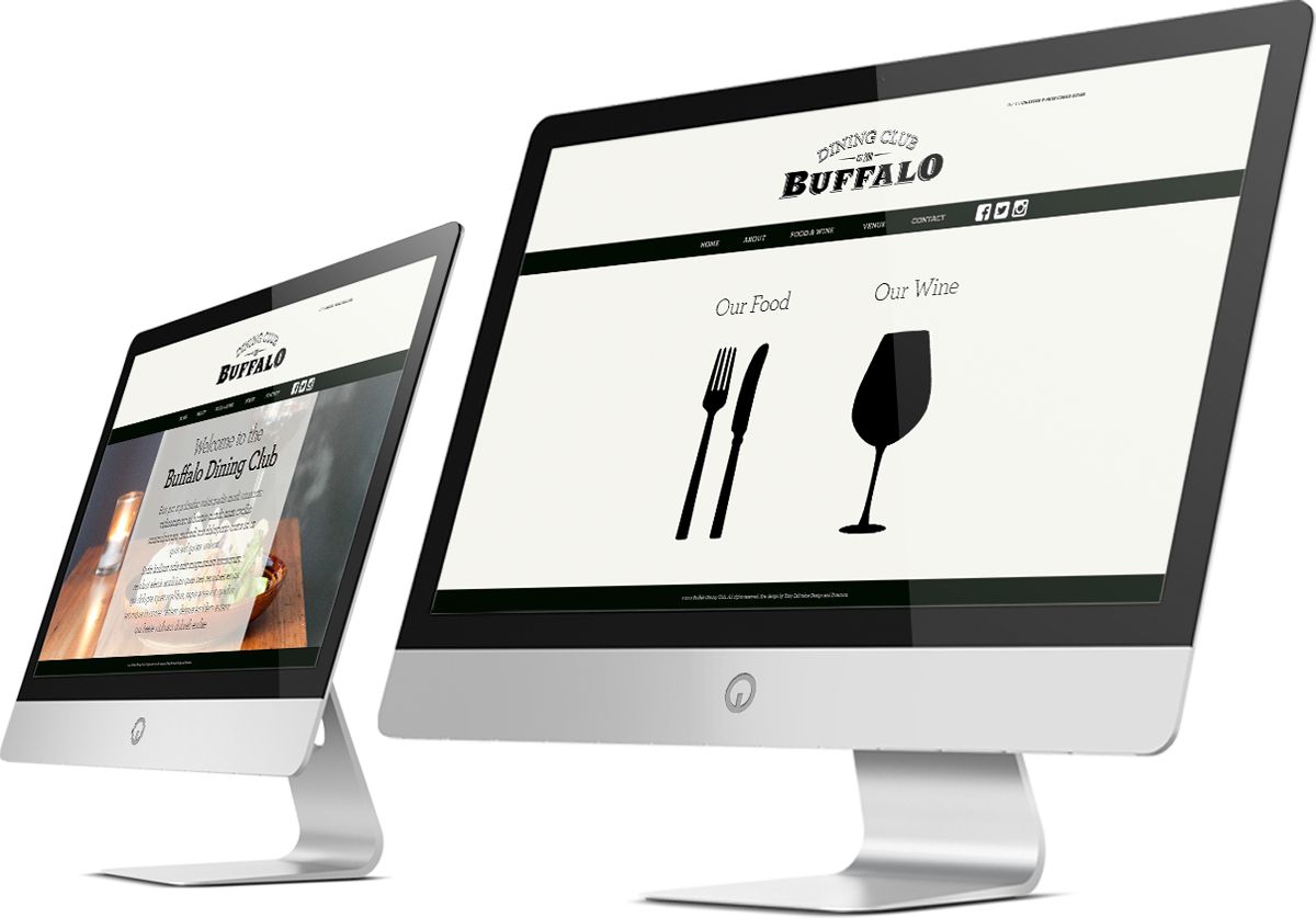 Buffalo Dining Club restaurant bar Hospitality Food  wine drink diner type dining letterpress emboss logo Retro typographic