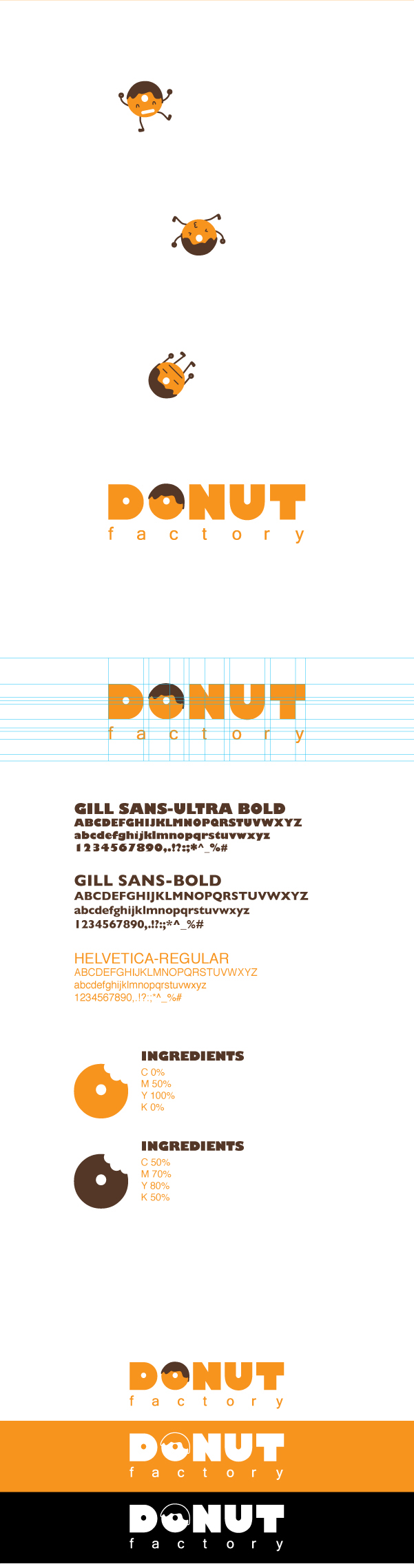 donut donut factory brand CI Corporate Identity design Icon graphic Character designer creative Food  product Foods
