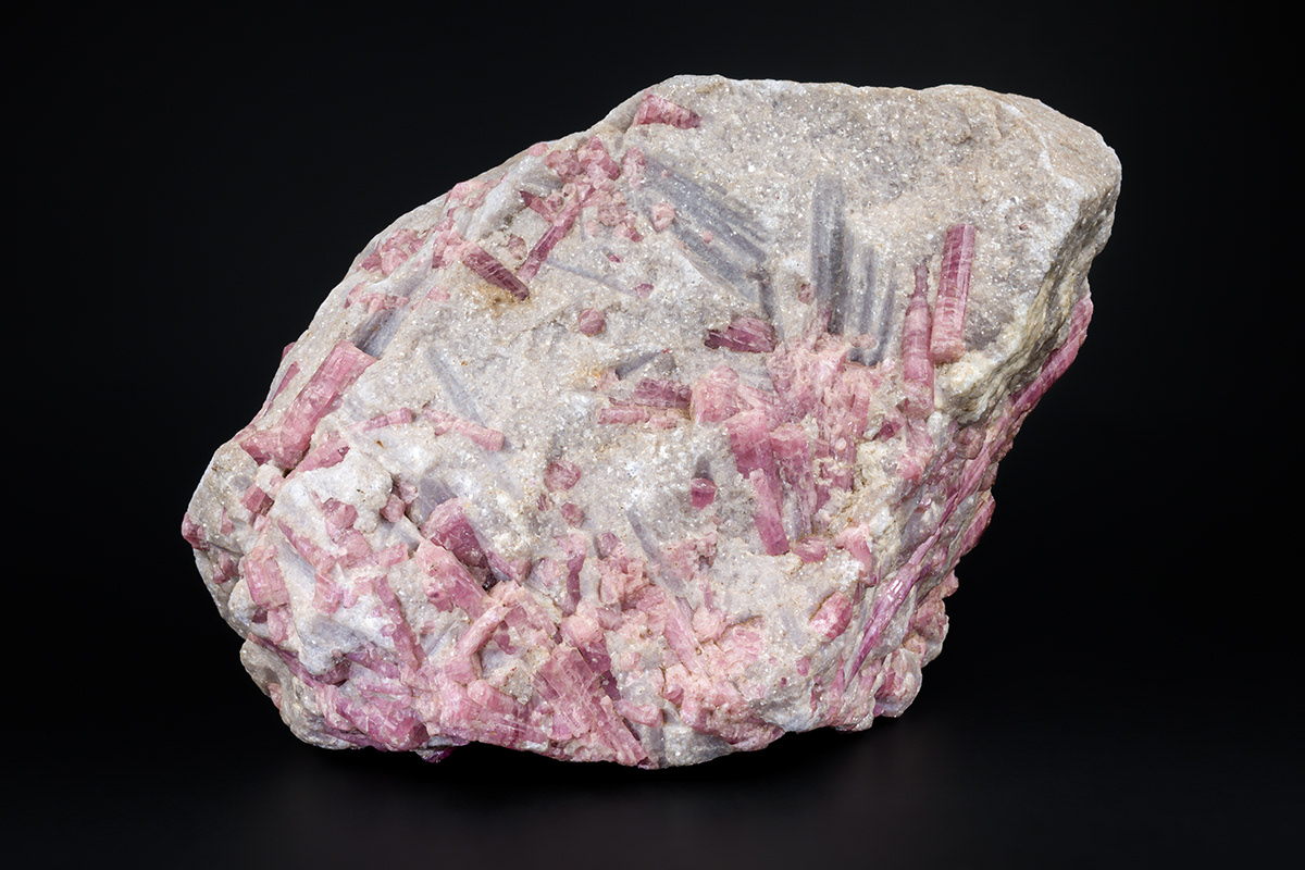Classic circa 1960's Stewart Mine rubellite in massive lepidolite