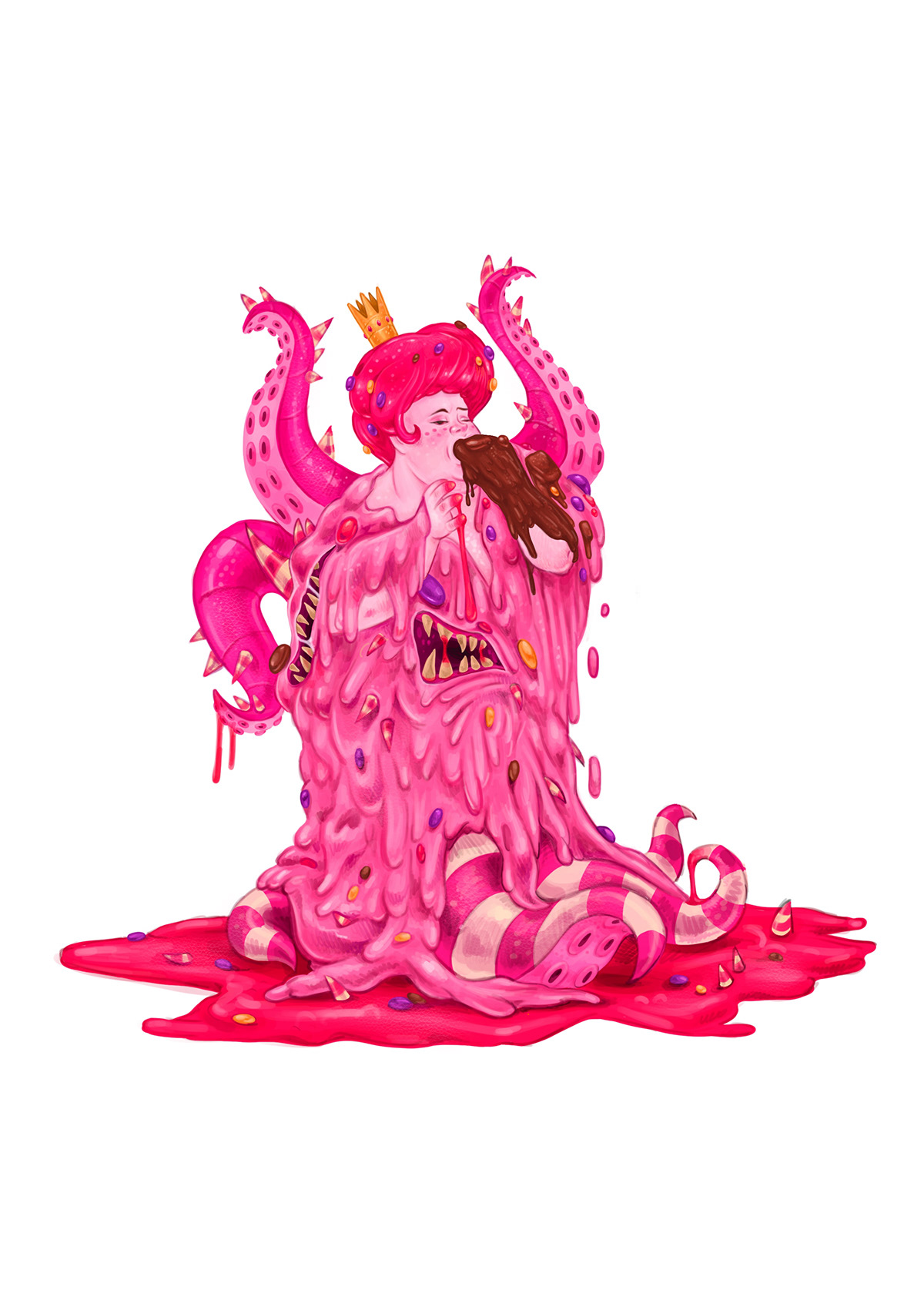 angel Character cupcake digital fantasy ILLUSTRATION  monster pink seraphim Sweets
