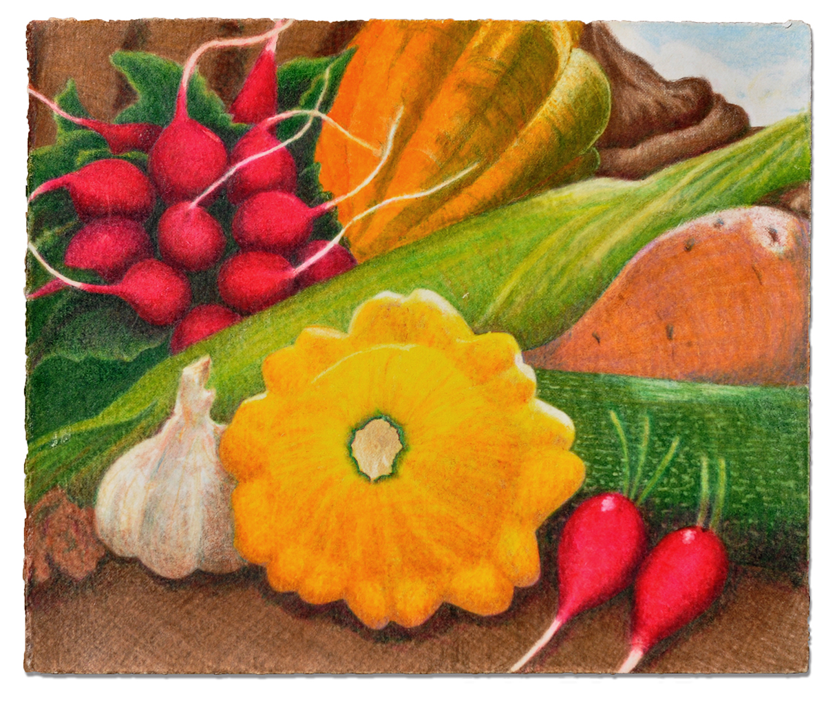 colored pencil vegetables Food 