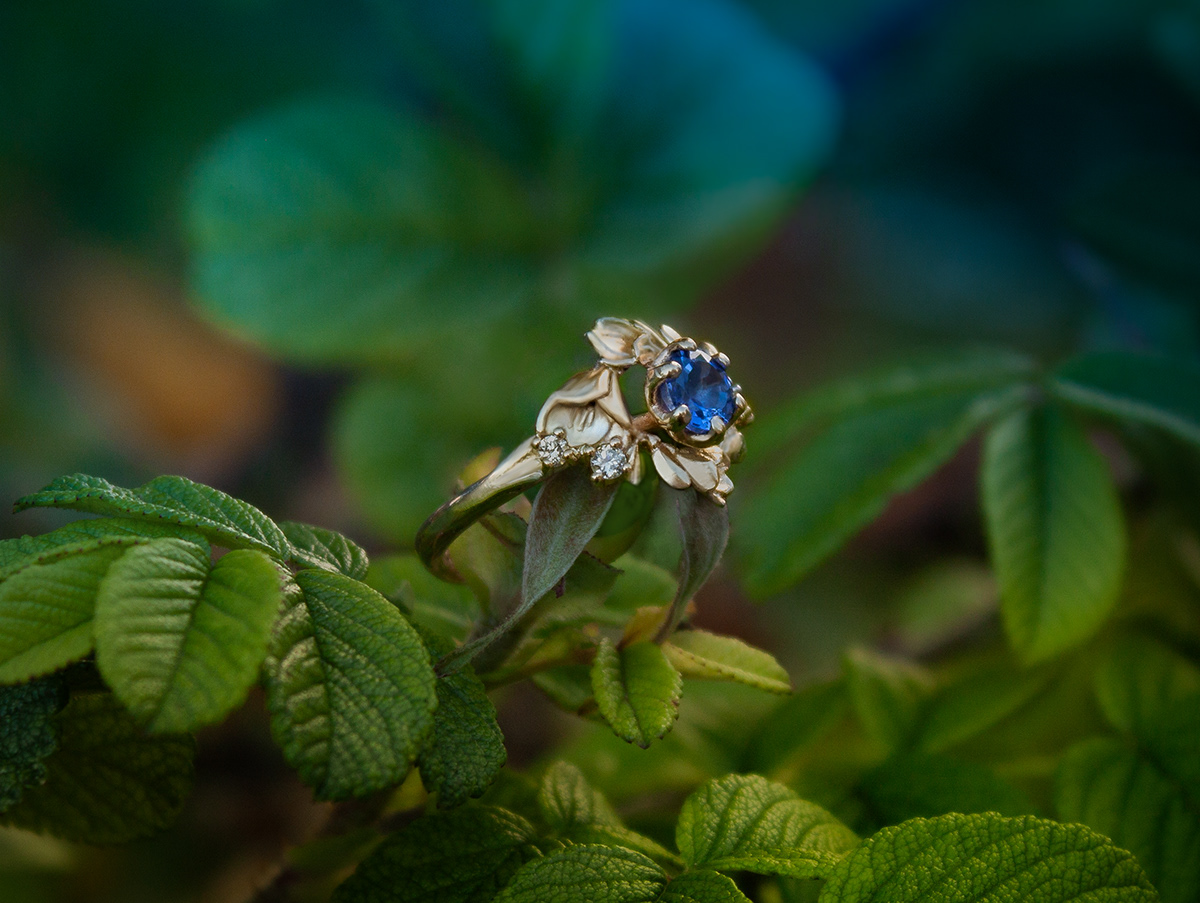 engagement ring cutom made pierścionek z tanzanitem tenzanit