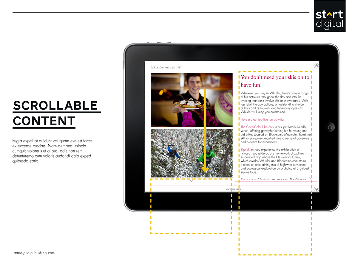 app design digital Travel app store iPad text editorial Ski Guide information hotels