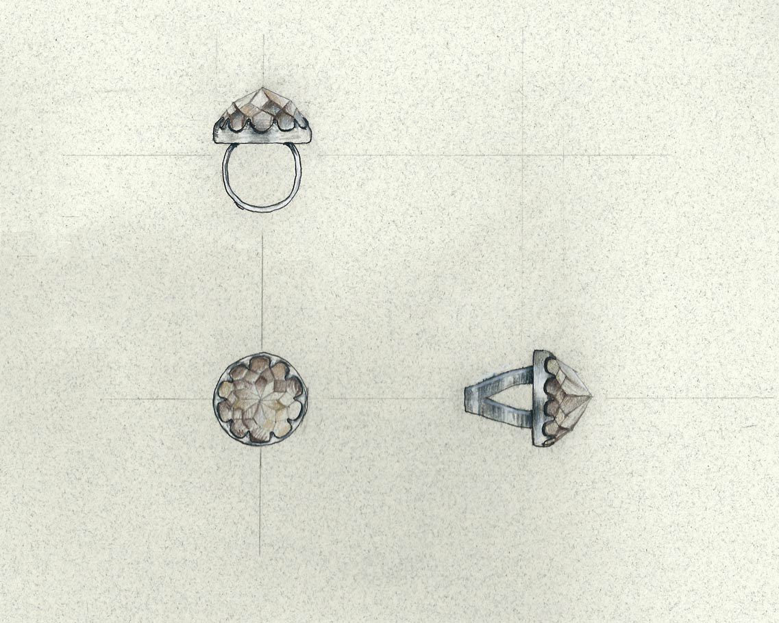 rings neckalce victorian jewelry jewelry rendering hand drawn colored pencil technical