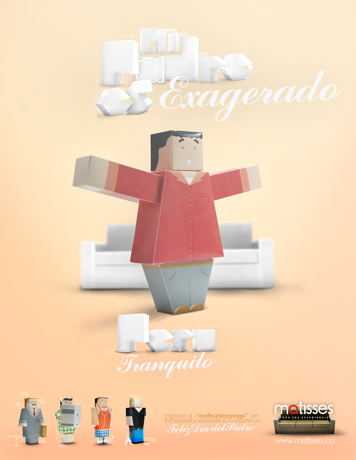 father padre papa día del padre dad papertoy papercraft campaing day father  day mi padre es colombia medellin inhouse