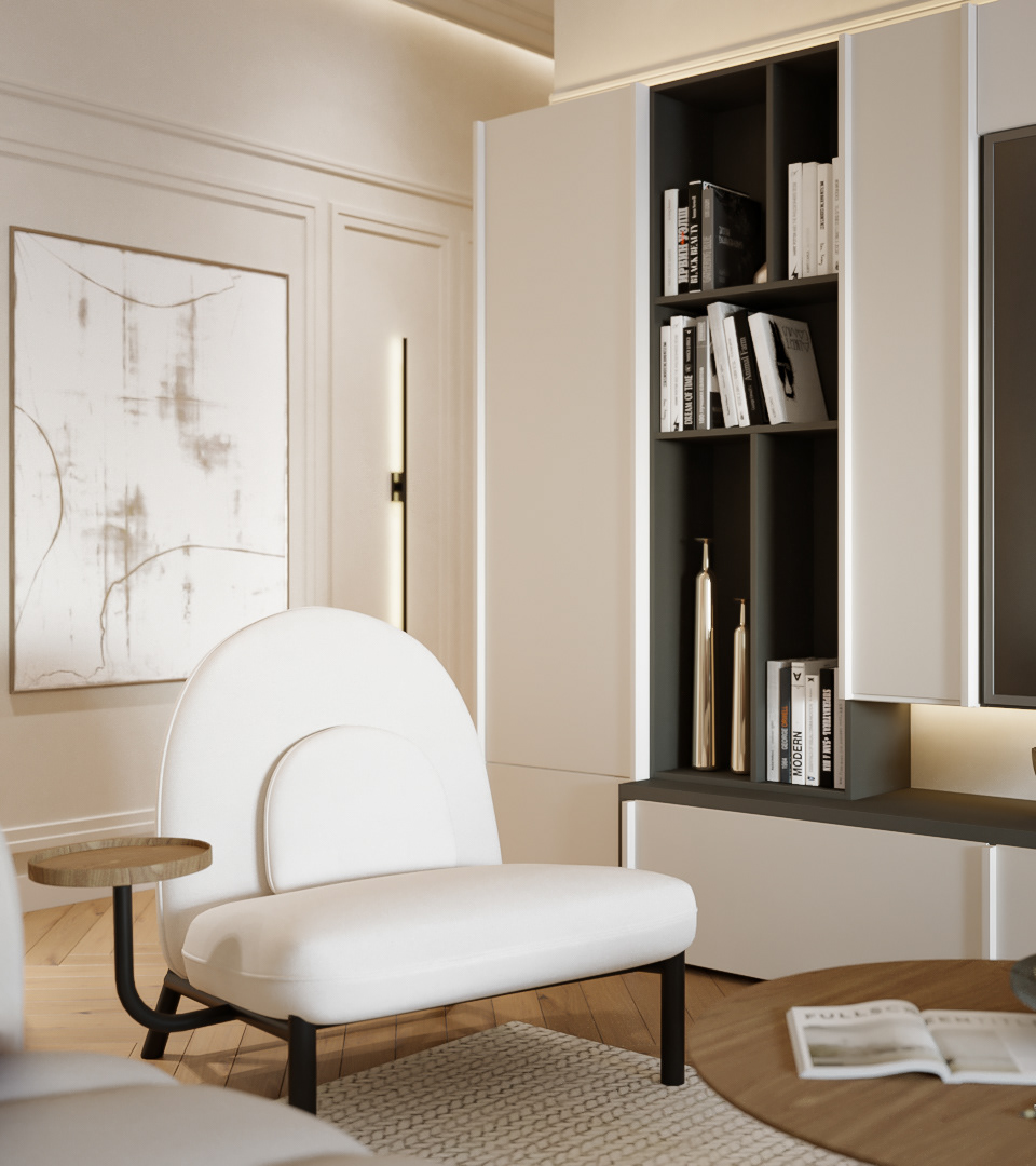 3D almaty apartment archviz contemporary interior design  living room modern Render visualization