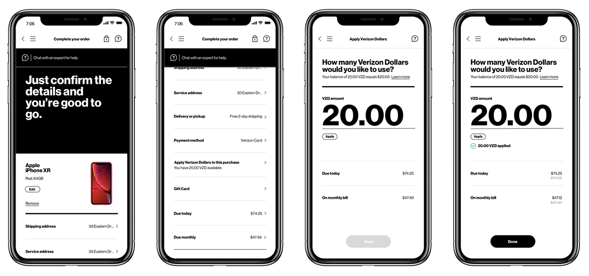 app digital product design  rewards rewards center verizon visual design