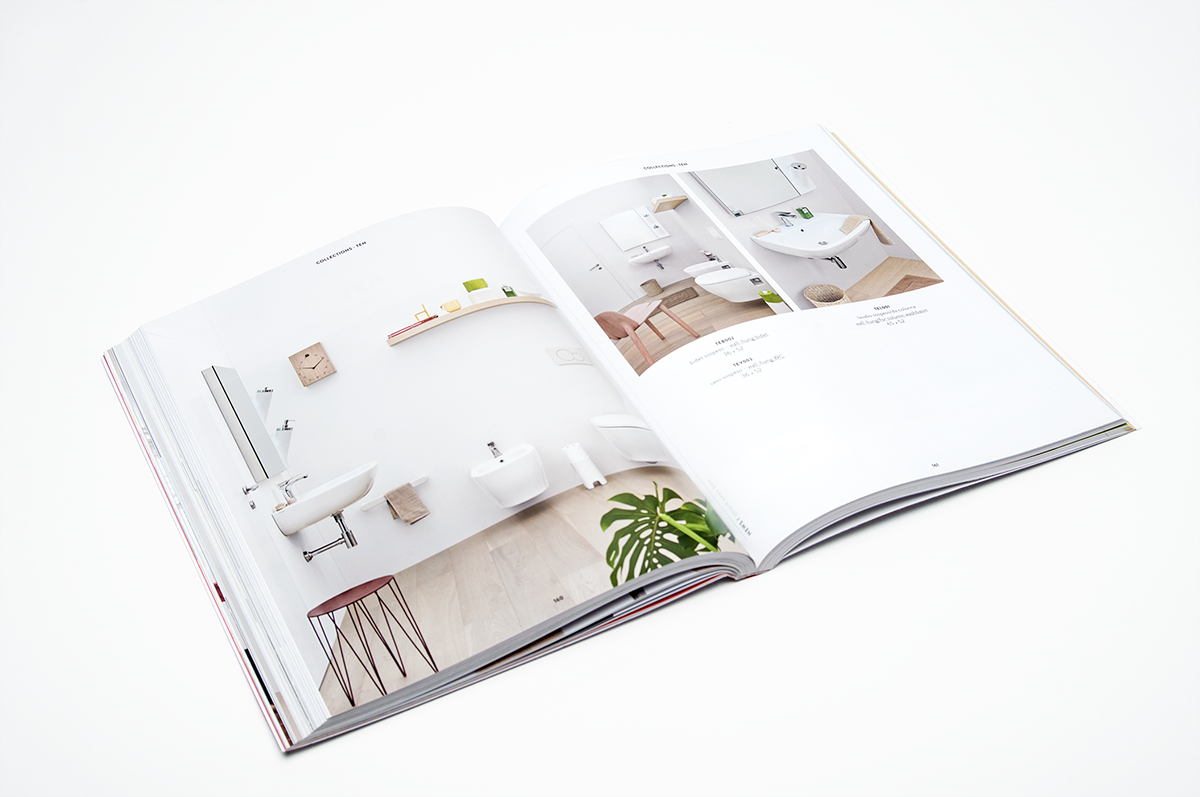 Catalogue bathroom ceramic minimal Minimalism red White products showcase Artceram Layout theartceram