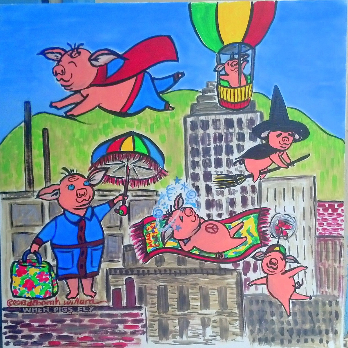pigs Fly Flying AFAS public art square format Art Tower Downtown Arts District trade st