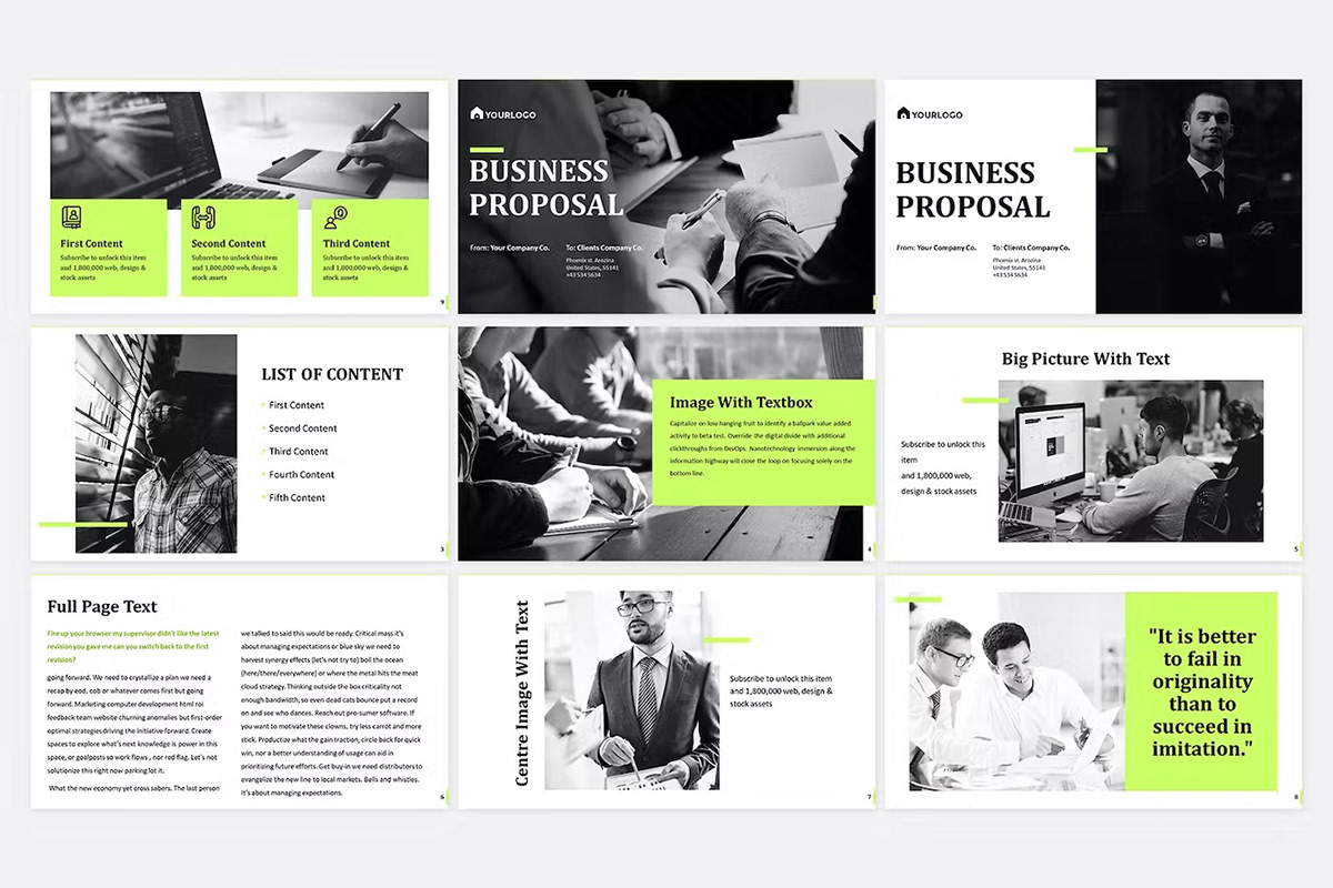business design Multipurpose pitch deck Powerpoint PPT presentation presentation template slides template