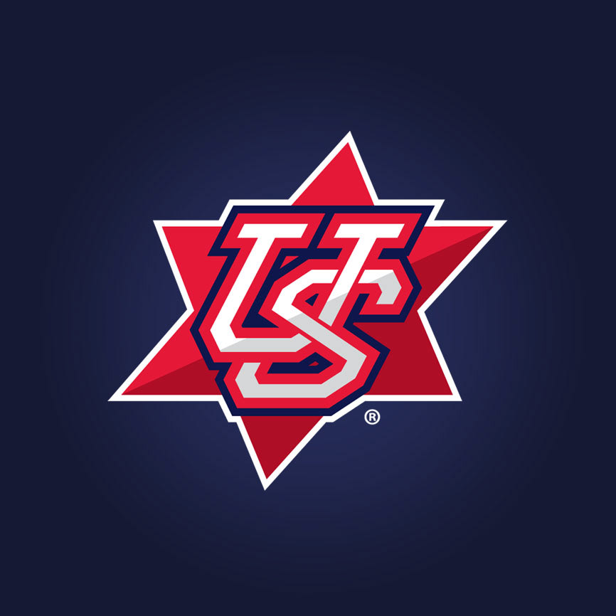 baseball maccabi jewish Tournament sports softball Olympics team jersey screen print emblem america usa patriotic flag