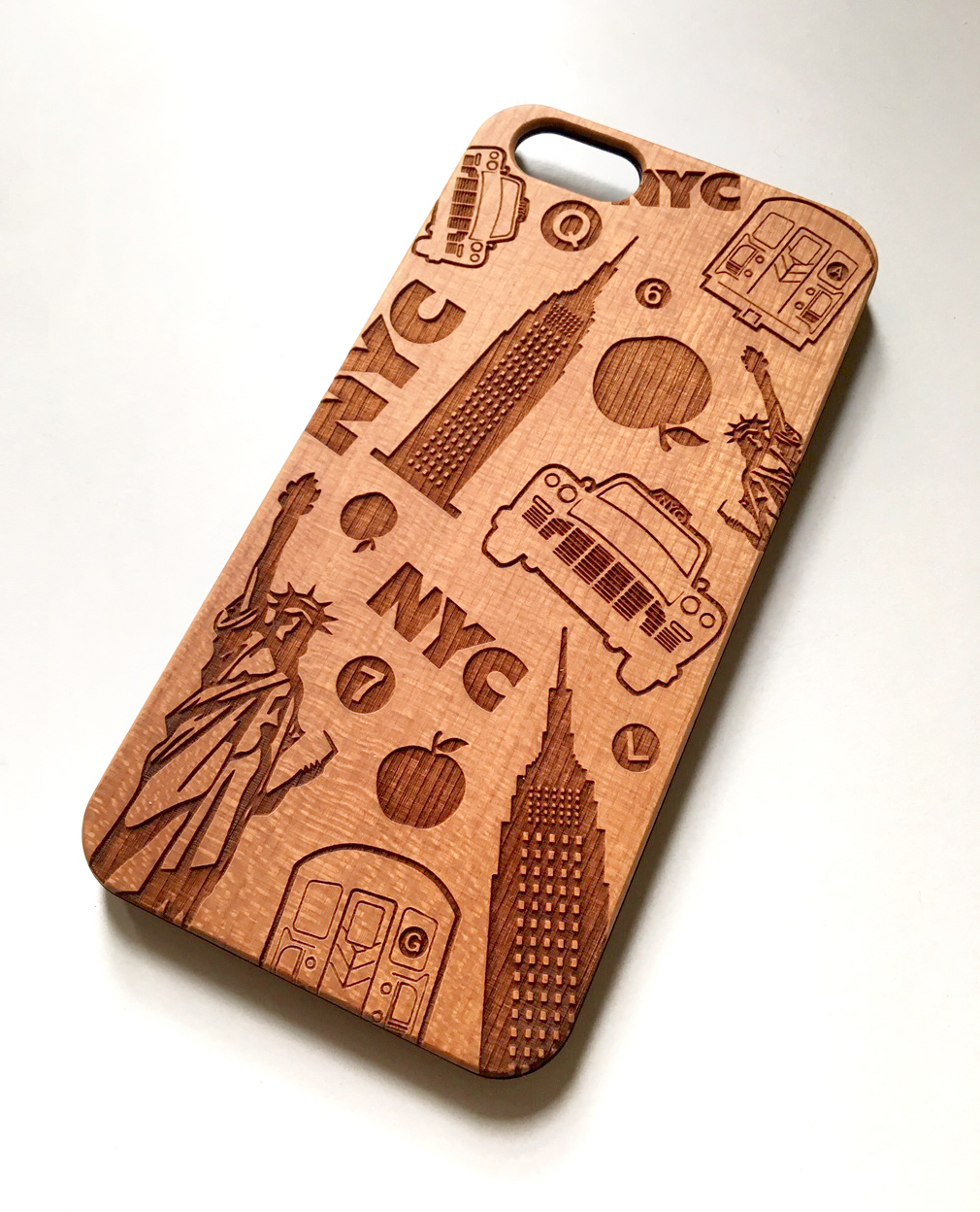 nyc laser cut Phone Cases iphone wood cases Laser Engraved laser etched wood engraved cases