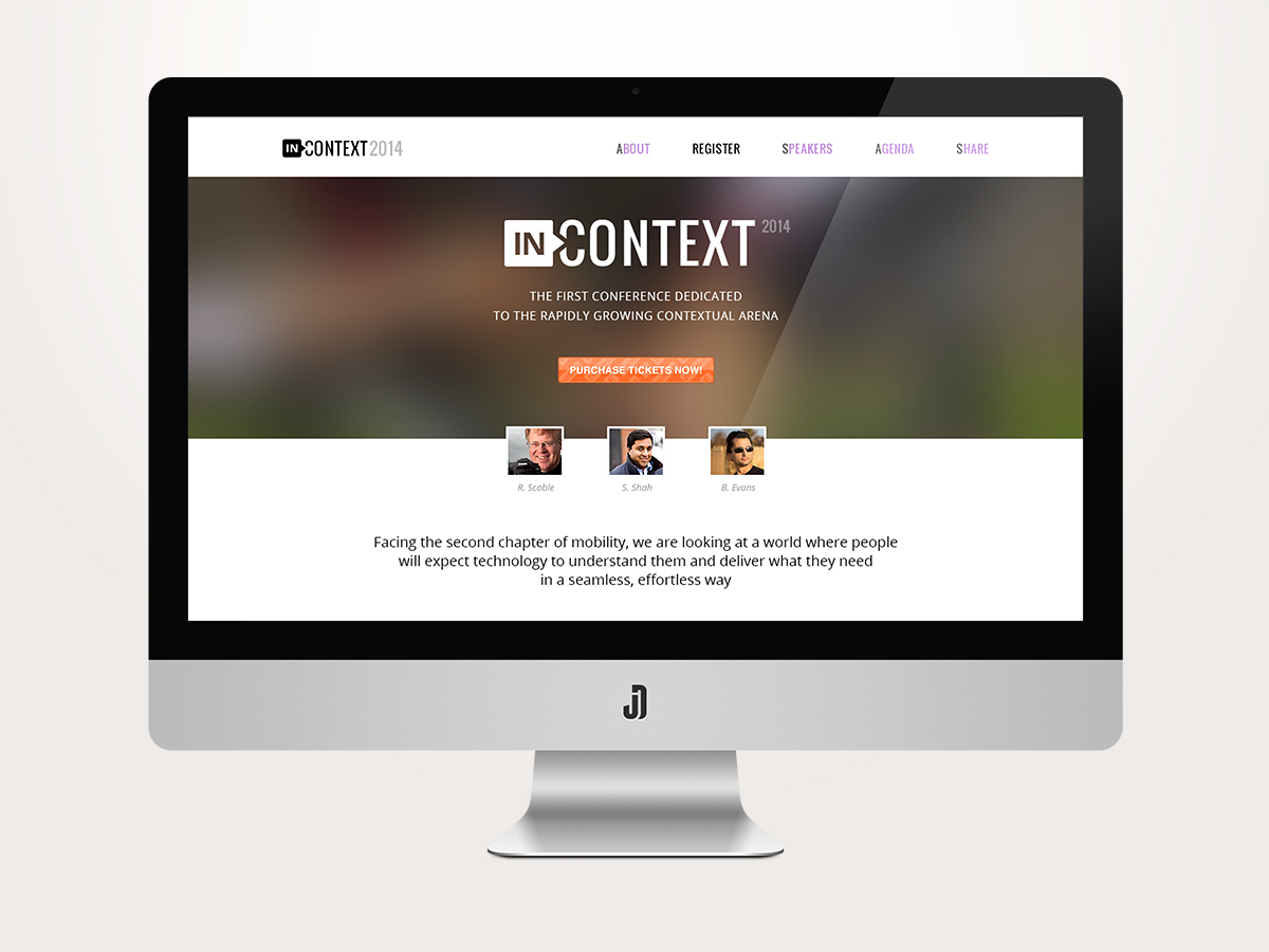 conference Responsive landing page mobile blur