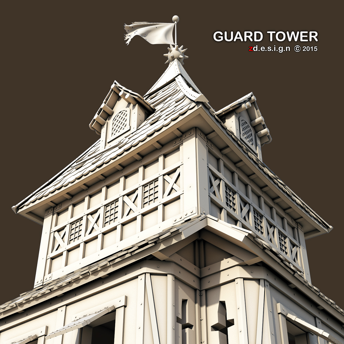 SketchUP vray zdesign concept epic tower medieval guard override 3dmodel