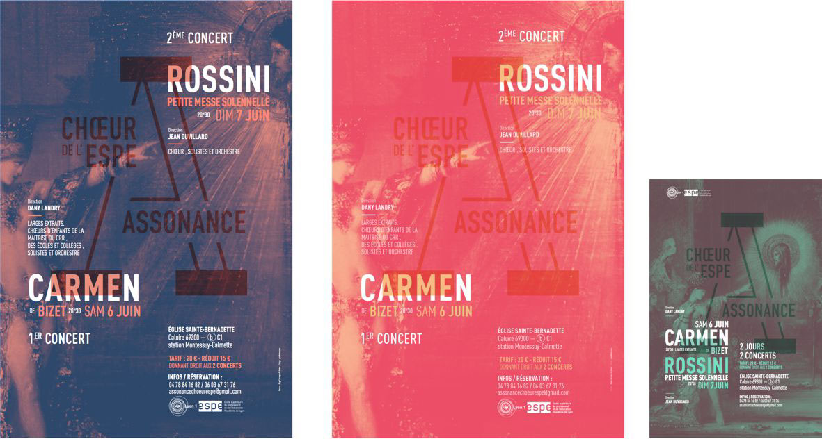poster Classical carmen Rossini opera choir bichromy type minimal pink two side religious paint Duotone Bizet