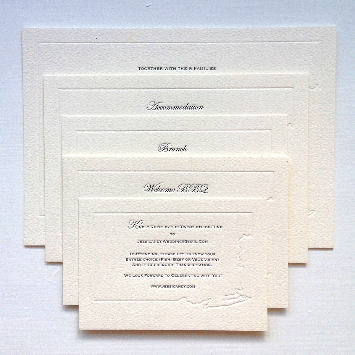 bespoke Custom wedding Invitation invite new york New York deboss elegant Smart Classic inserts