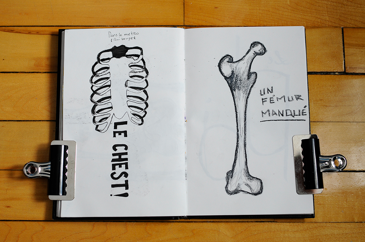 sketch book rough Human Body study Experience Canada Montreal caracter