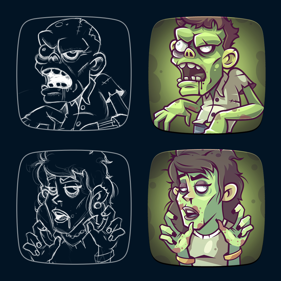 board game cartoon Character Character design  Digital Art  digital illustration game ILLUSTRATION  vector zombie