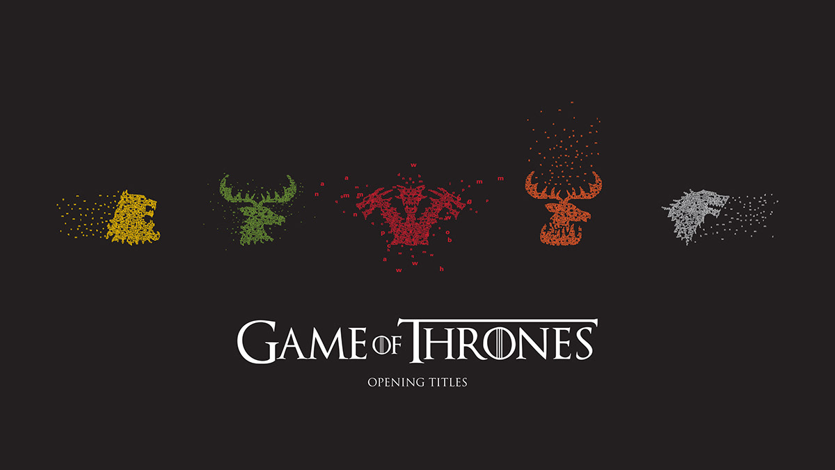 Game of Thrones opening titles kinetic typography title sequence tv series