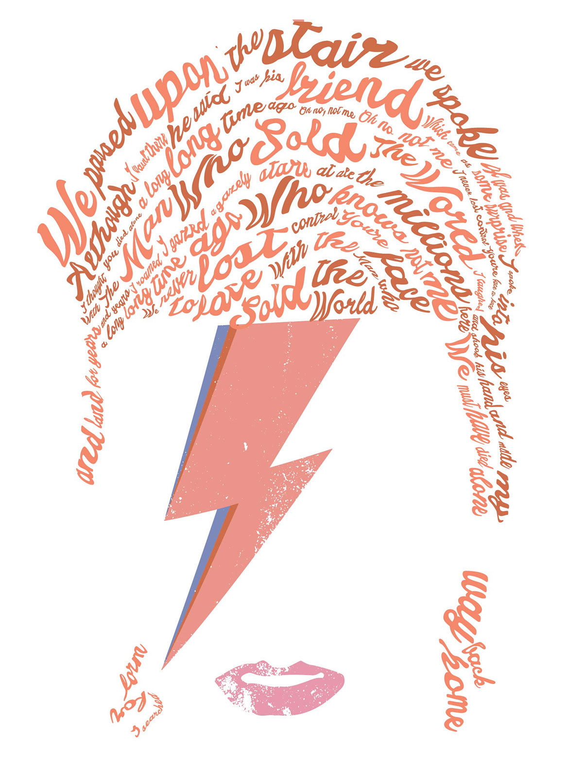 music Word Art david bowie Ziggy Stardust tribute