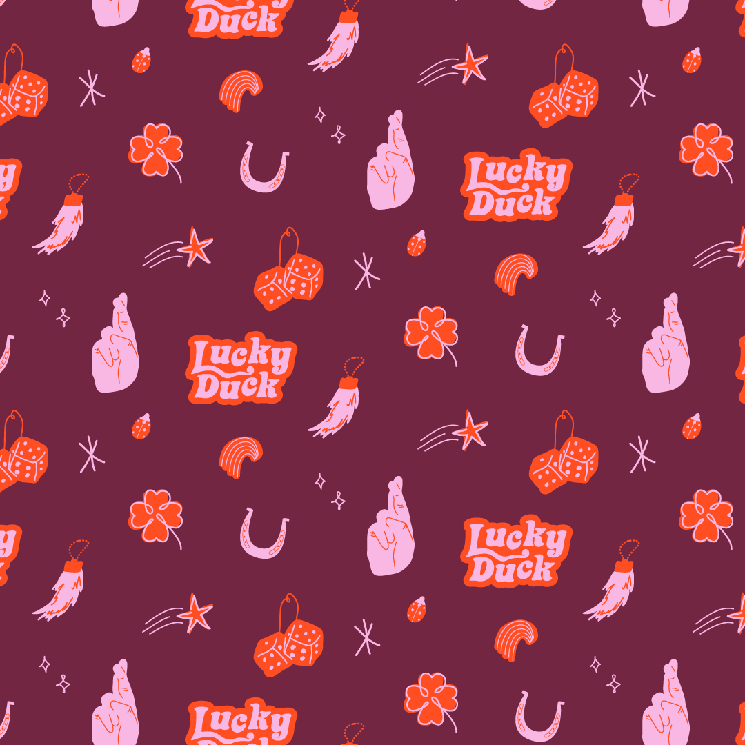 icons lucky lucky duck pattern stickers textile design 