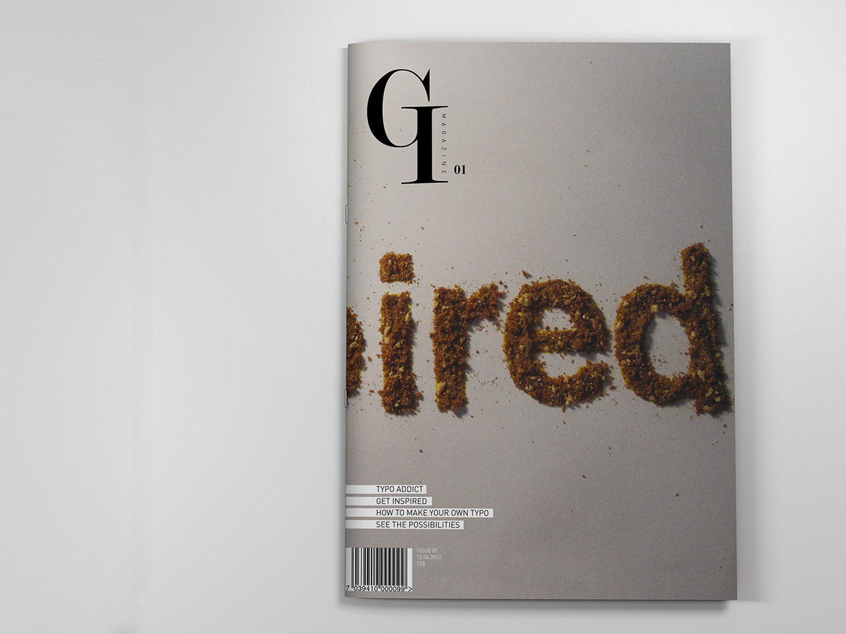 Get Inspired griffith university Australia gold coast magazine handmade typography handmade brown cover coverdesign