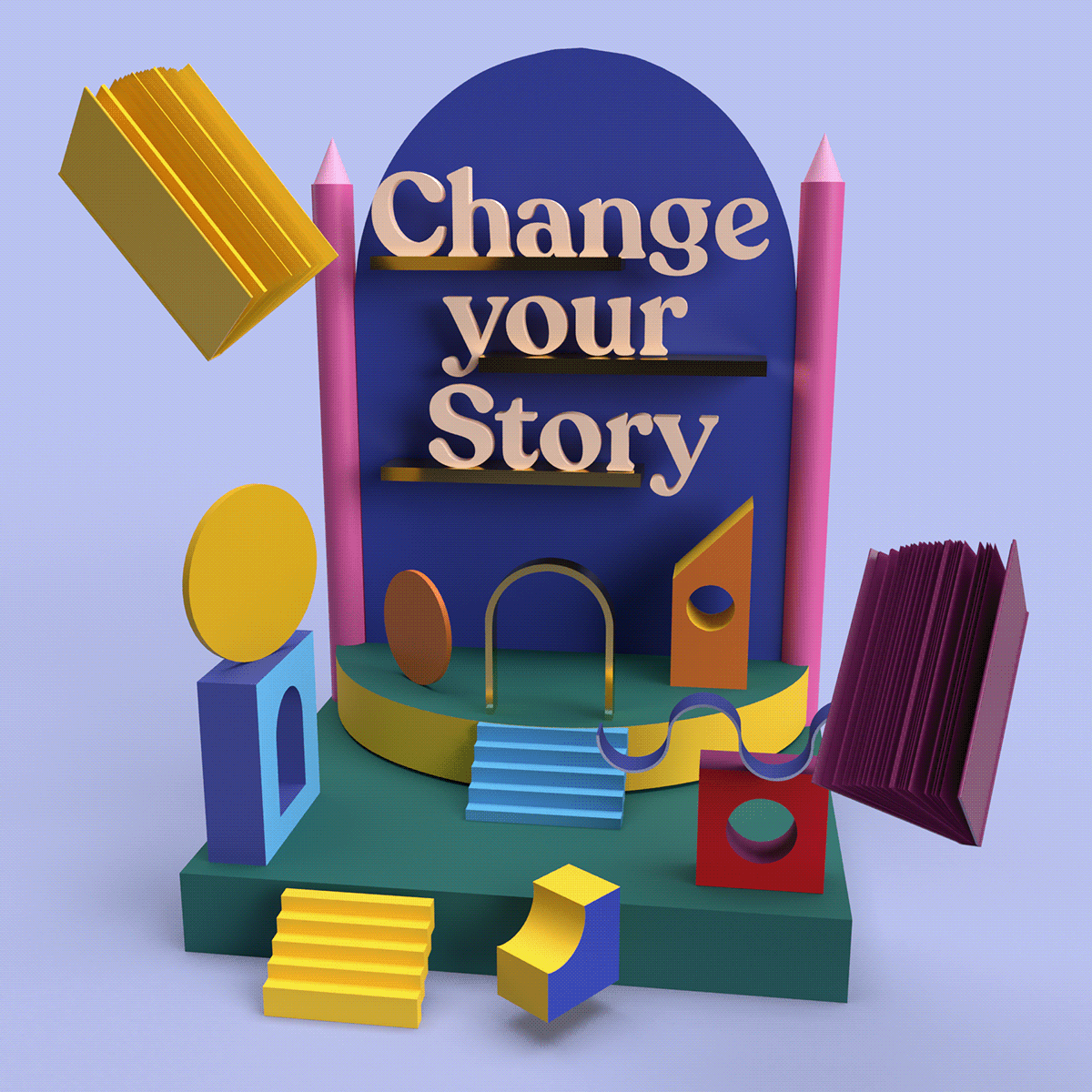 3D 3D typography AR Colourful  design dimension inspiration Positive Quotes typography  